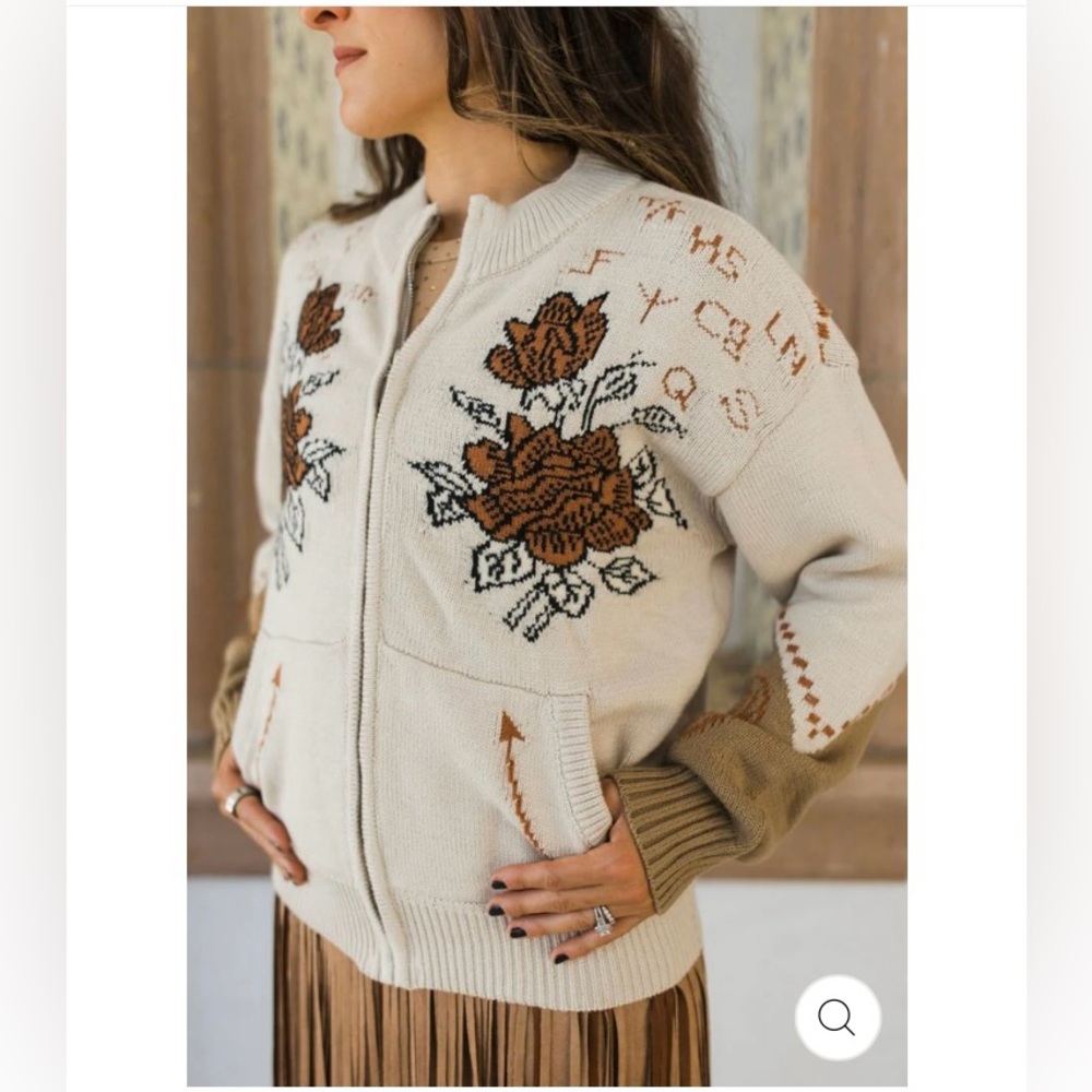 Rodeo Quincy Jenkins Jacket - Floral Embroidered Sweater; 2XL